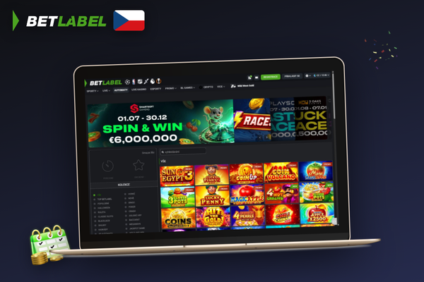 Přihlašovací obrazovka desktopového klienta Betlabel Casino na notebooku