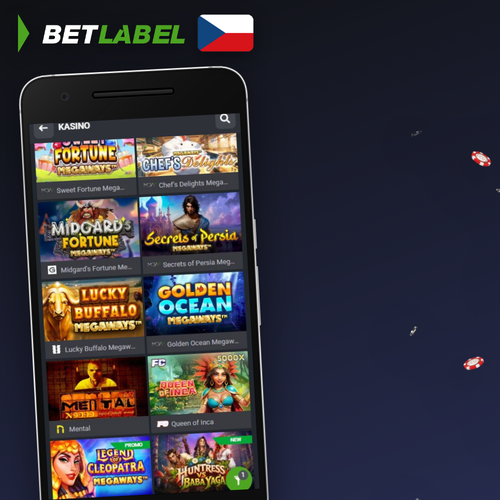 Betlabel Casino uvítací bonus 200 % až 37 500 CZK na tmavém pozadí