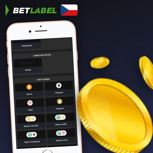 Betlabel Casino vklad — ikony Visa, Mastercard, Skrill a Bitcoinu s minimálním vkladem 250 Kč